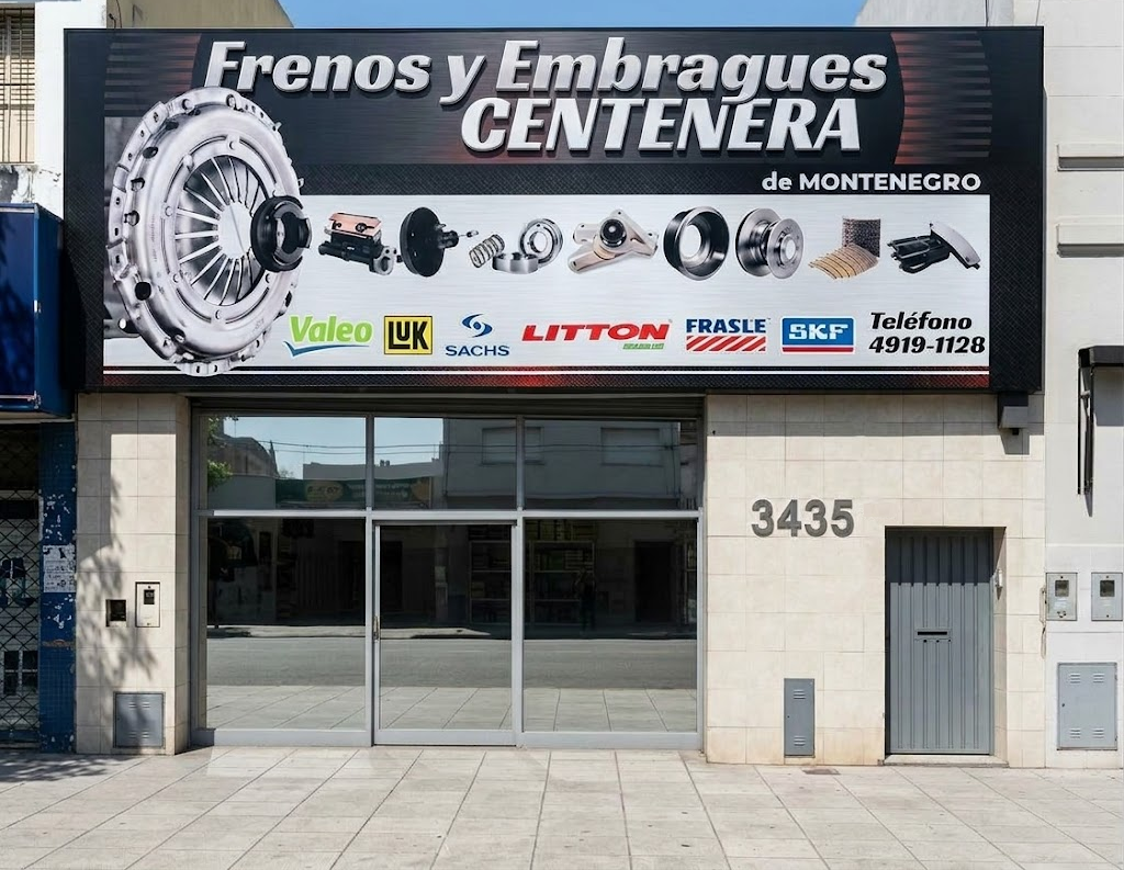 Frente y fachada del taller Frenos y Embragues Centenera en Av. del Barco Centenera 3435